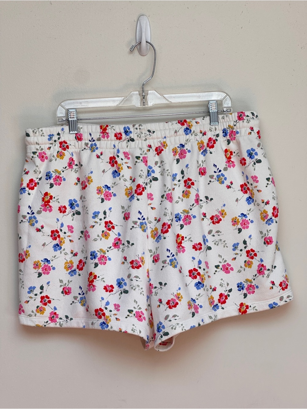 GAP Heritage Floral Logo Sweat Shorts White Multicolor Drawstring Fleece XL - Picture 4 of 12